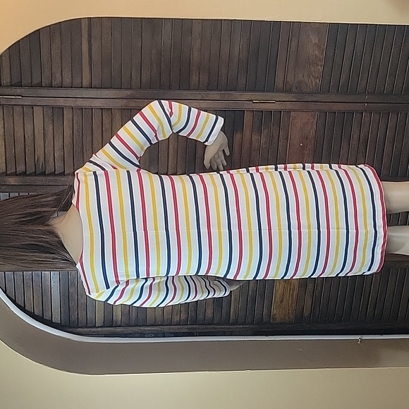 Old Navy White Striped SP Pullover Dress - Picture 3 of 7